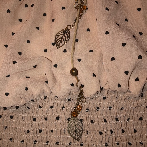 Mesh strapless top with black hearts - Picture 5 of 5